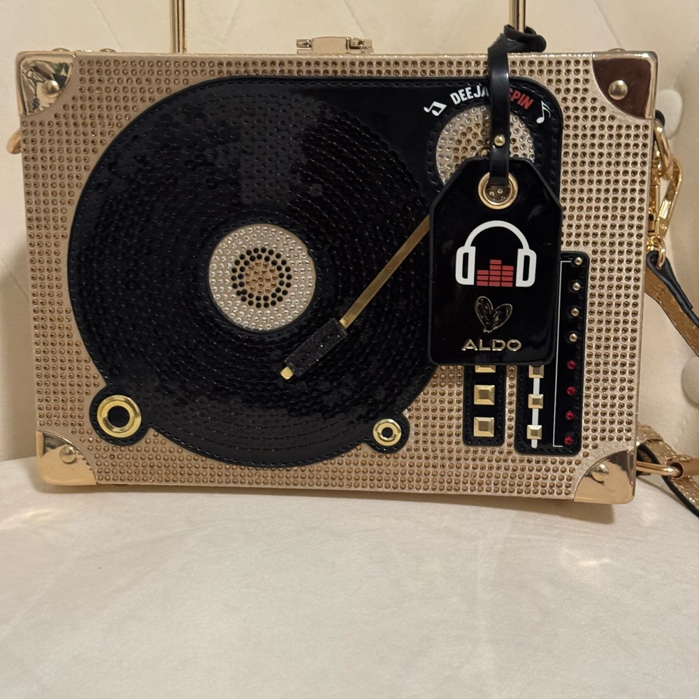 Aldo Purse - Black and Gold Retro Handbag